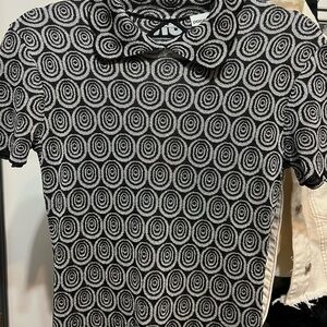 Paco Rabanne Black and Silver Mock Neck Dress